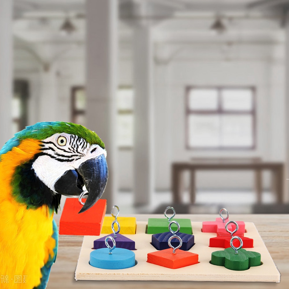 Nuevos juguetes de madera para loros, puzles coloridos, juegos apilables de aves, juegos intelectuales, LBShipping