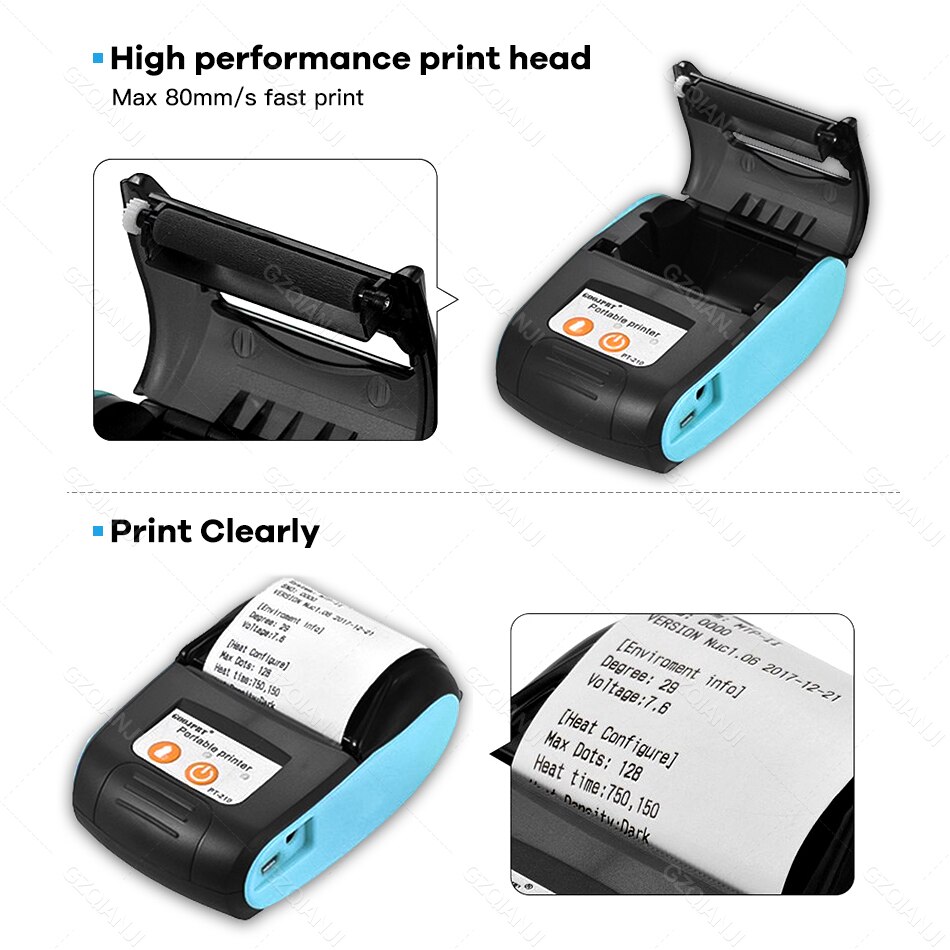 SII e boleta 58mm Mini Bluetooth Printer Thermal Portable Receipt Ticket Bill Machine Printer for Mobile Android Phones