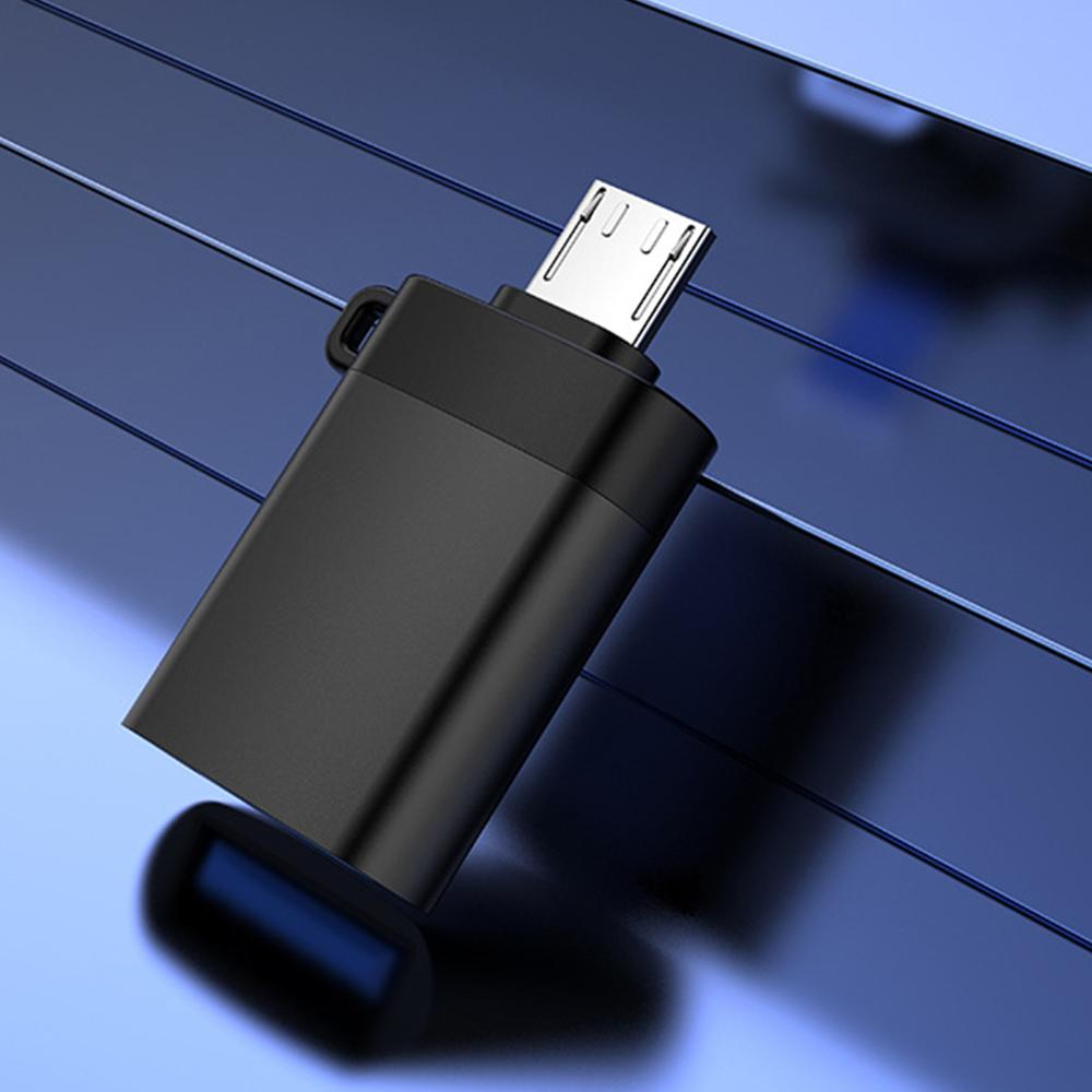 Usb C Adapter Type C/Micro Usb 3.0 Adapter Type-C Micro Adapter Otg Kabel Met Lijn anti-Verloren Usbc Otg Kabel Multi Gebruik: Micro Black