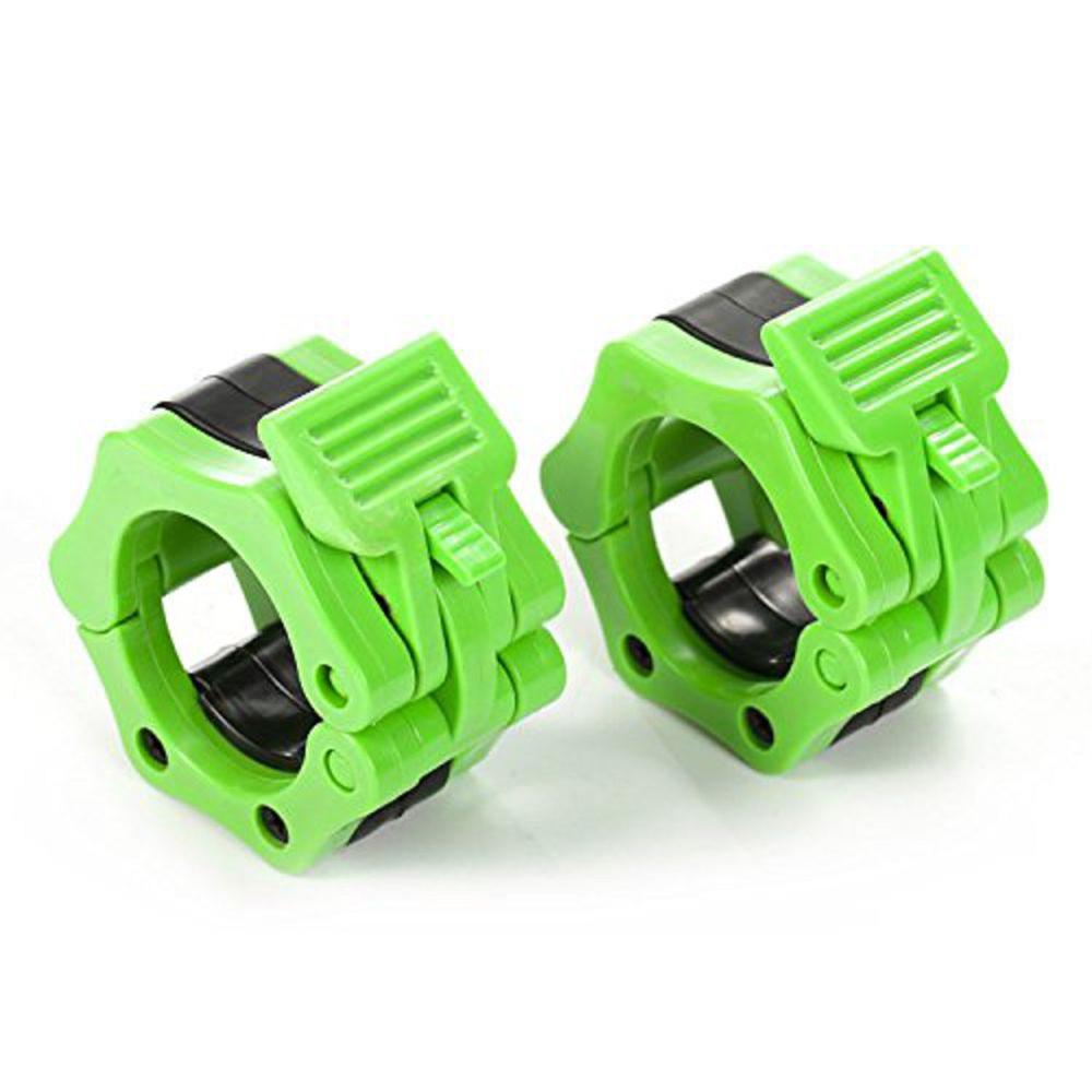 2pc 1" 2" Weightlifting Barbell Collar Fitness Crossfit Quick Release Dumbbell Clamp Powerlifting Musculation Lift Gym Equipment: Green 50mm