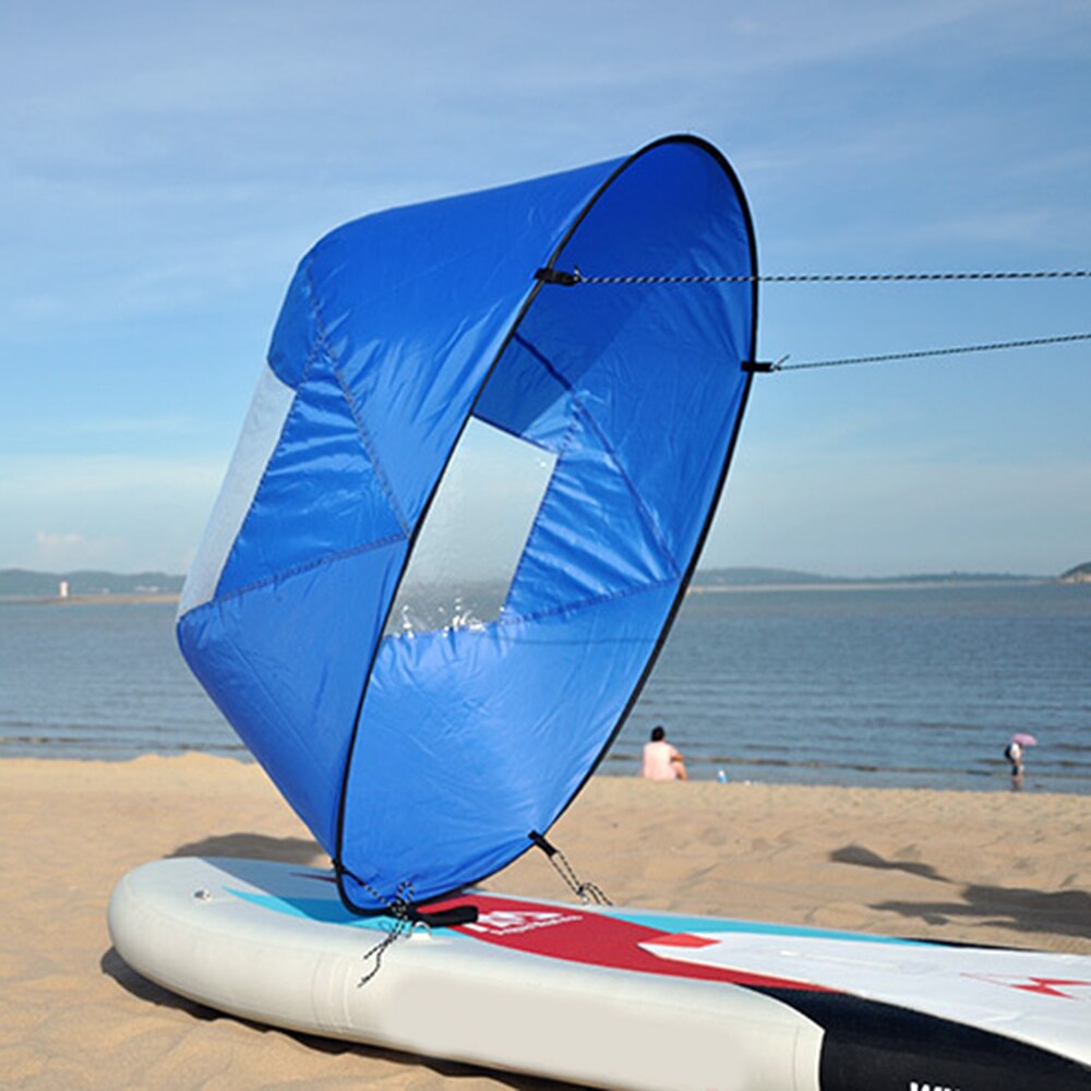 Sammenleggbar kajakk båt vind seil ultralett sommer surfing vind padle seil holdbar nedvind padle robåter vind klart vindu