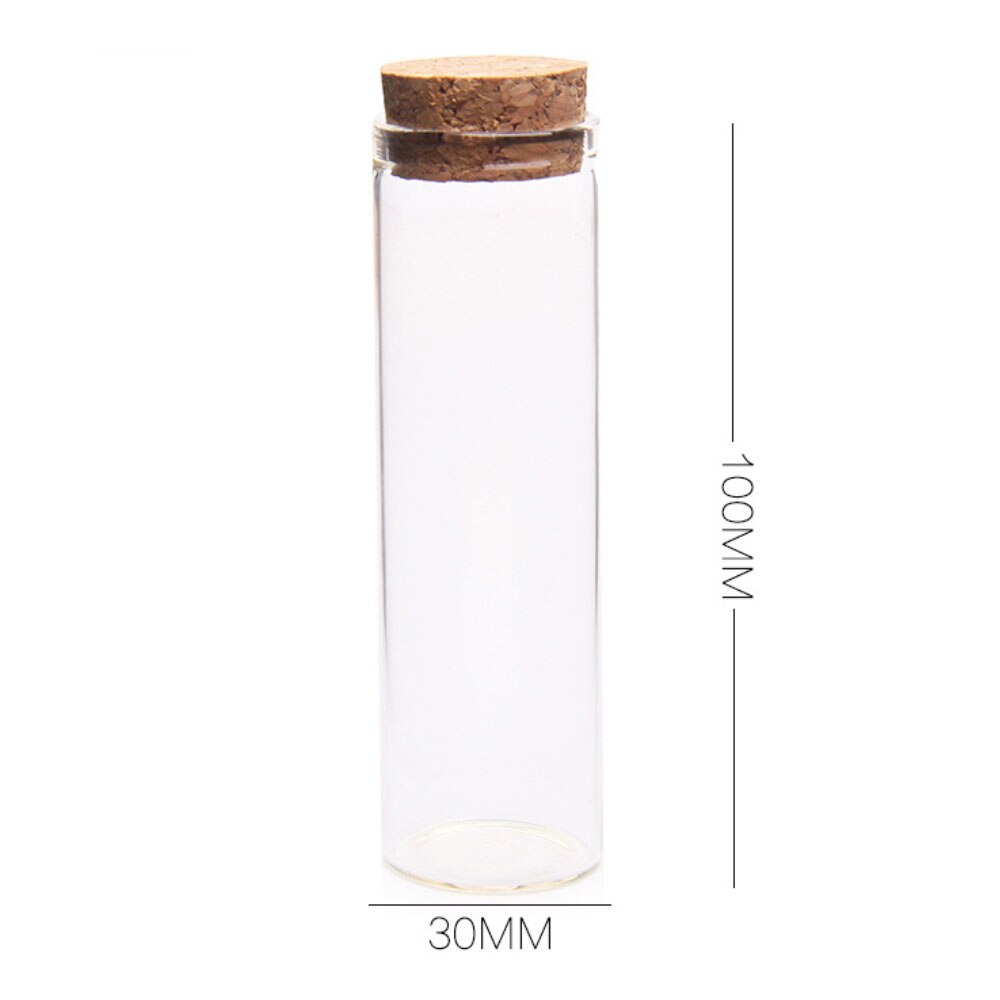 Mini bouteille de vœux bocaux en verre vide 5-10 pièces 50ml/20ml/15ml bricolage bouteille à dérive pour de décoration de mariage avec bouchon en liège: 30x100mm / 10 pcs