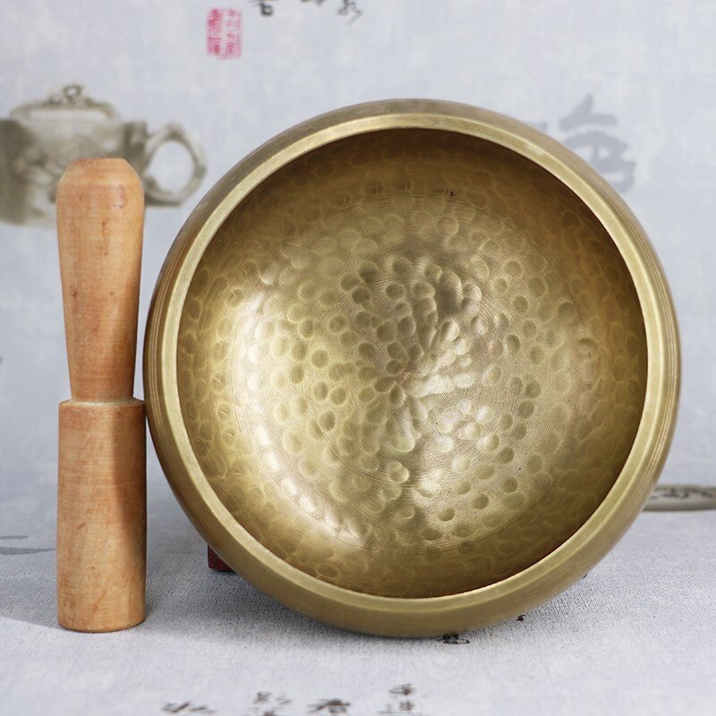 Cobre cuenco la meditación el Tíbet de Brahma Yoga tibetano Buda Nepal Himalaya recuerdo Chakra masaje hipnosis hecho a mano: 1 bowl and1 hammer / 8cm diameter