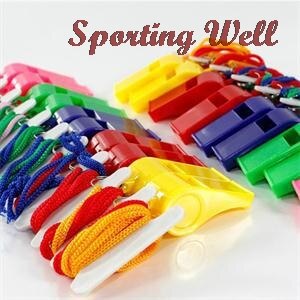 24Pcs Fischietti di Plastica Calcio calcio Basket Hockey Baseball Sport Arbitro Fischietti Di Sopravvivenza All'aperto