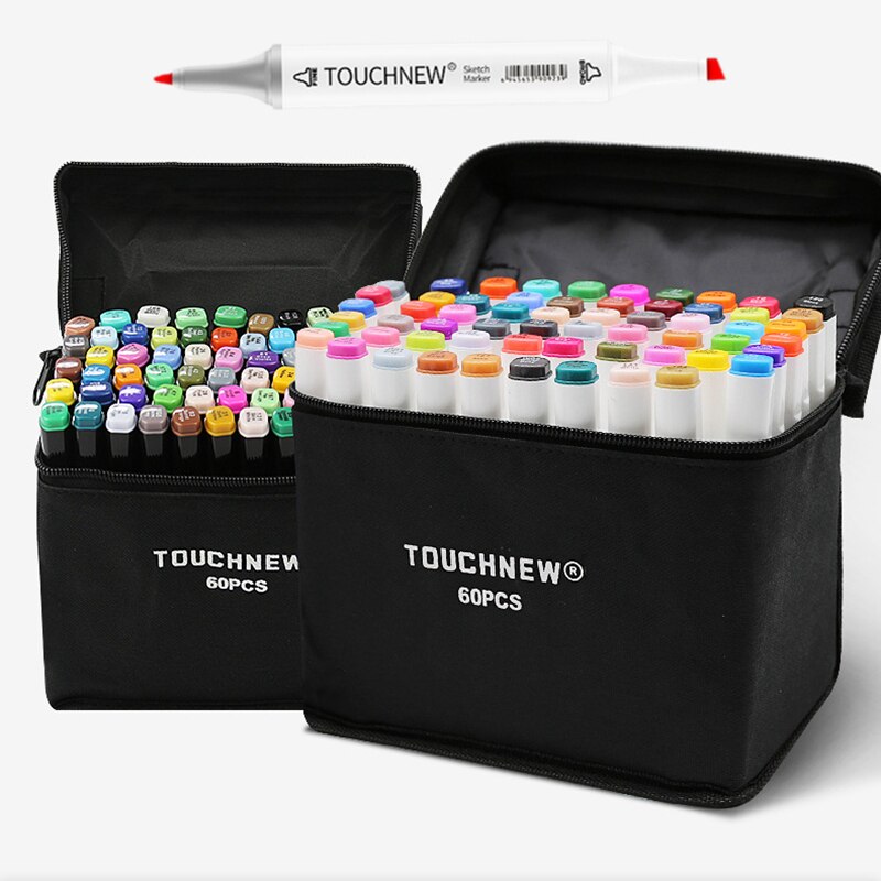 TOUCHNEW Markers Pen 168 colors Sketch Markers Alcohol Based Dual Head Brush Markers Pen For Drawing Manga Art Supplies Markers