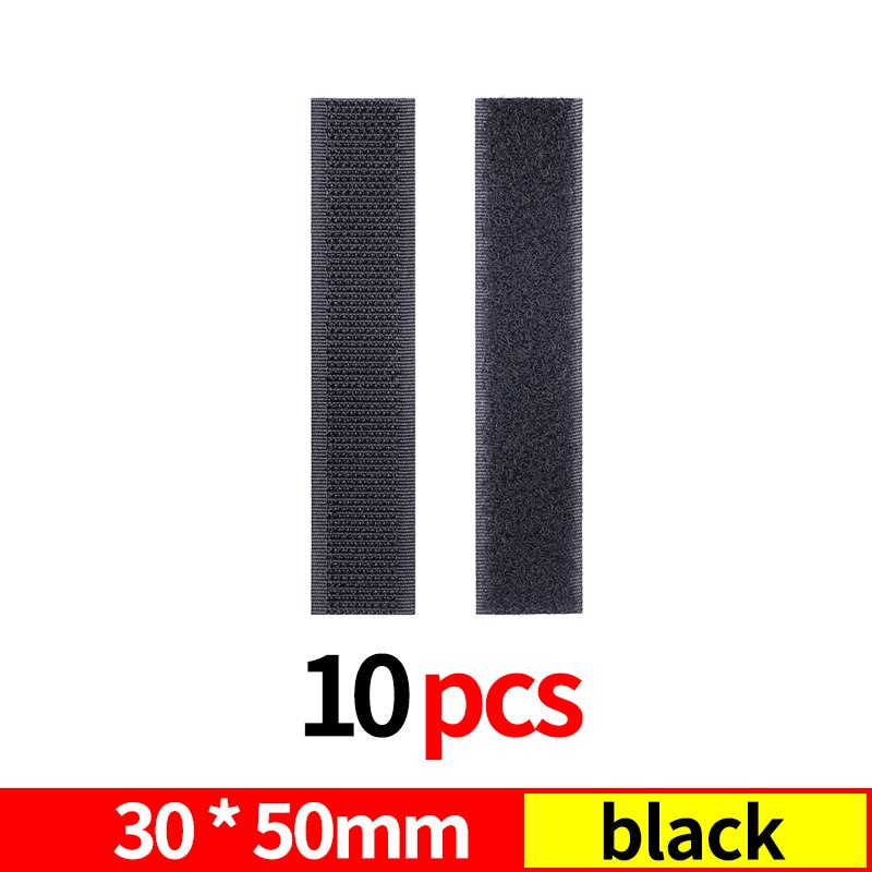 Velcros-adhesivo de nailon con cinta ajustable, gancho y bucle, pegamento fuerte, 20/25/30/50mm, cinta autoadhesiva: 30x50mm black