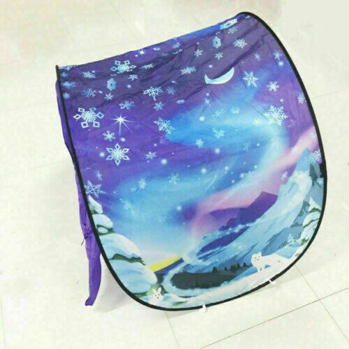 Kids Dream Bed Tents with Light Storage Pocket Children Boy Girls Night Sleeping Foldable Pop Up Mattress Tent Playhouse Unicorn: Snow Only Tent