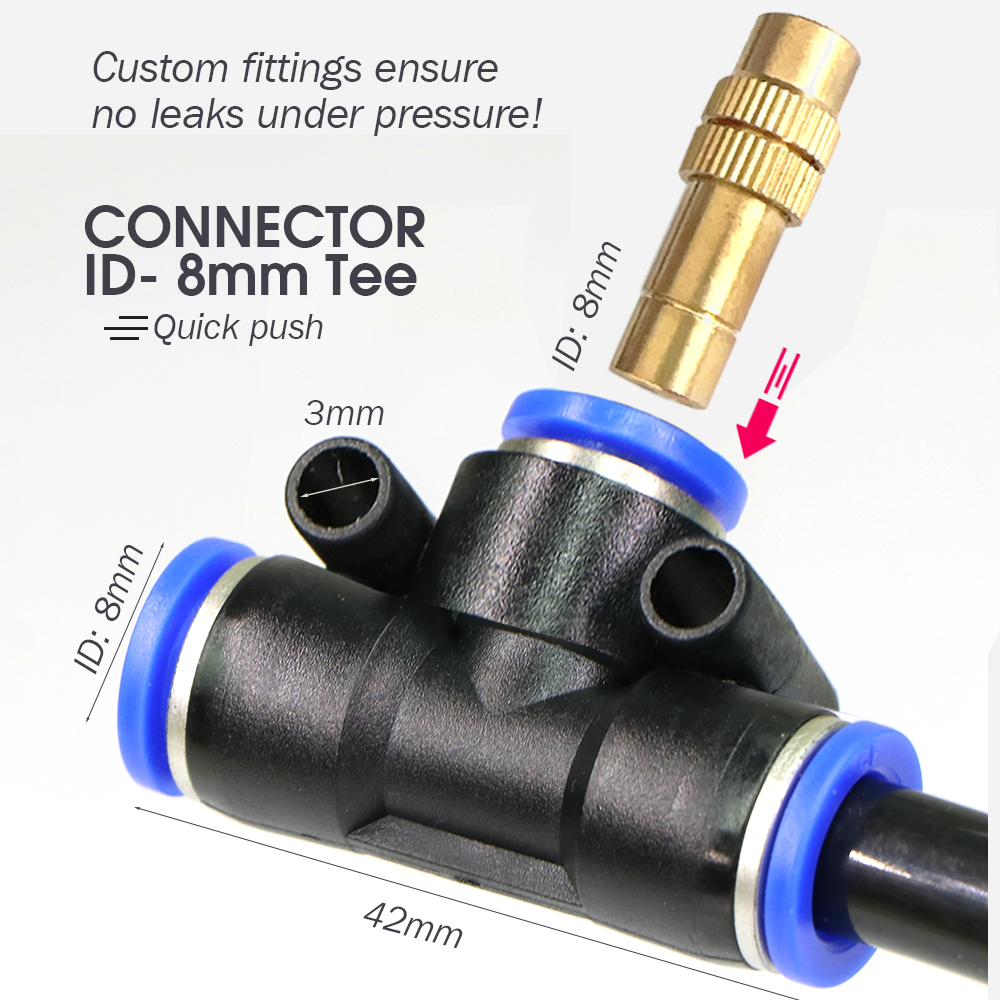 Outdoors Garden Adjustable Brass Nozzle Atomizer Kit 5/8mm Hose Nebulization Humidification Cooling Watering System Lawn Spray