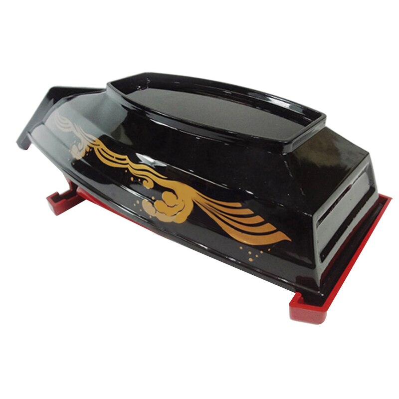 Abs zwart rood sushi sashimi boot ijs eten zeevruchten bord zalm sashimi schaal japans voedsel container sushi decor boot