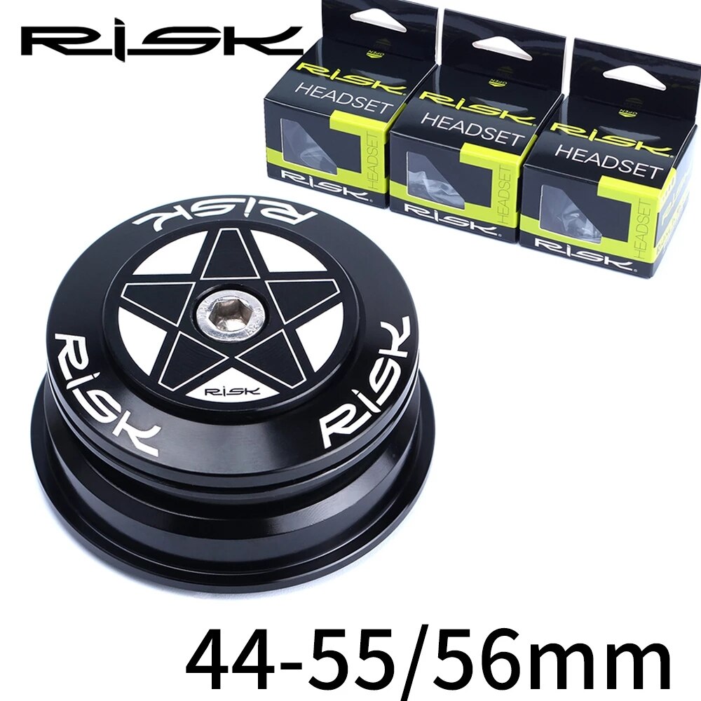 RISK DH-562 Bicycle Headset 44-56/44-55mm Aluminum CNC 1 1/8"-1 1/2" 1.5 Bike Tapered Tube fork Straight Steerer Double Bearing