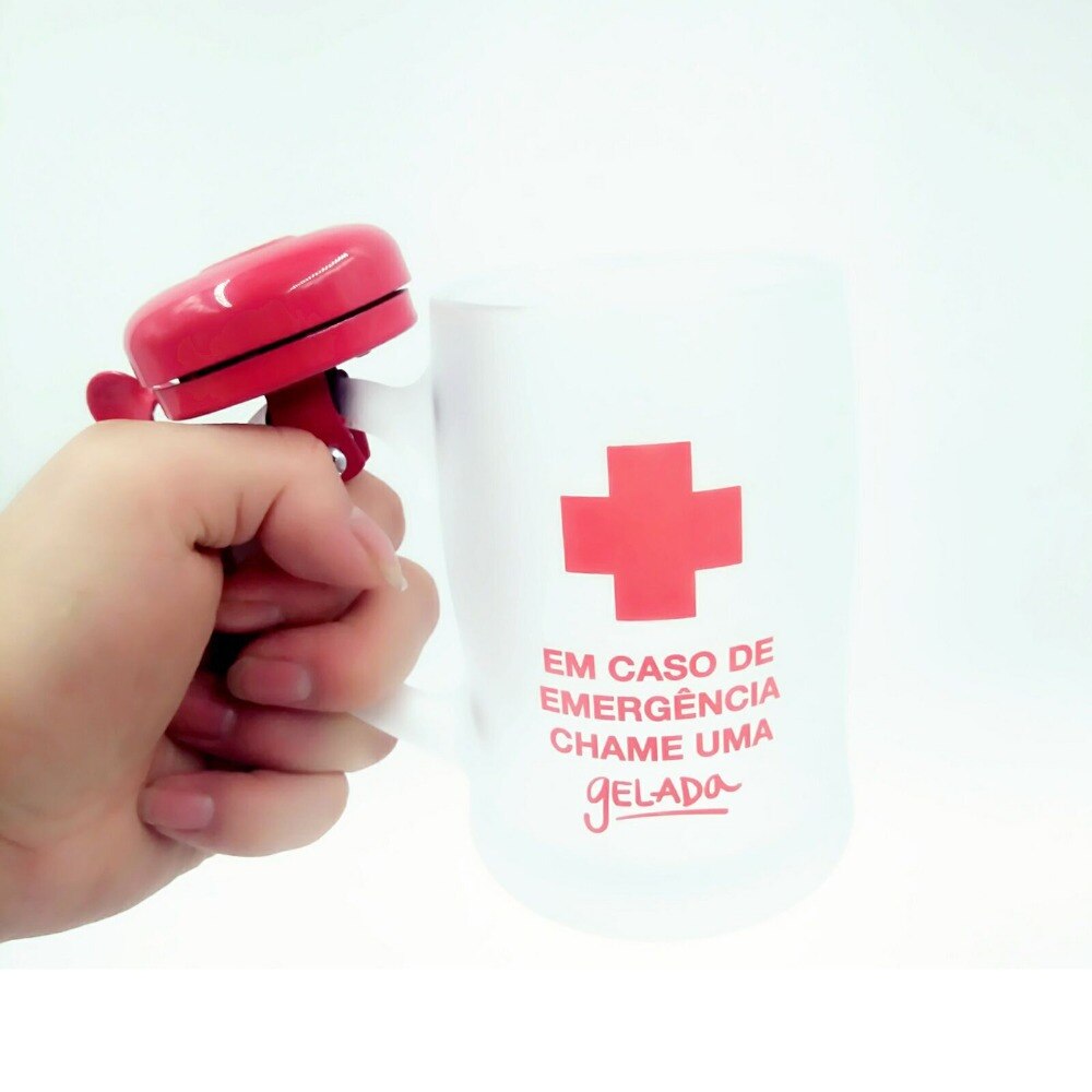 Bell Ring Mugs Glass Transparent Thick Coffee Beer Mug with Bell use in Summer Souvenir