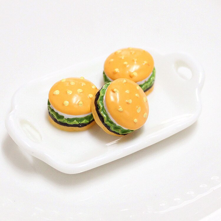 5 Pcs Leuke Miniatuur Poppenhuis Mini Simulatie Hamburger Pretend Play Voedsel Voor Pop Keuken Speelgoed Accessoires