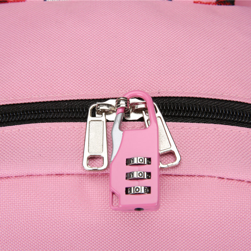 Store skoletasker til teenagepiger usb med lås holdbar åndbar udskrivning søde skole rygsæk piger solid lynlås skoletaske