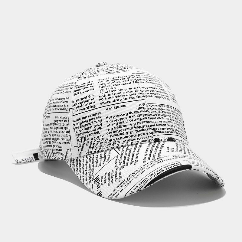 Unisex Hat Plaid Men's Baseball Cap Retro Newspaper Pattern Summer Outdoor Sports Sunscreen Cap Tennis Cap Women's Sun Hat Cap: white