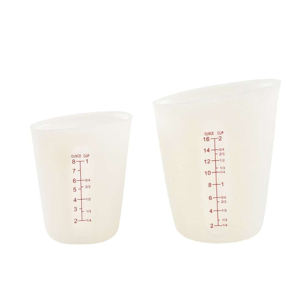 250/500Ml Siliconen Maatbeker Flexibele Chocolade Boter Meel Cups Keuken Meet Cup Bakken Tools Accessoires: 250ML 500ML 2PCS