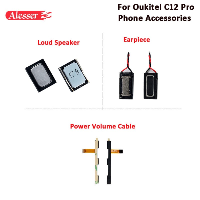 Alesser Voor Oukitel C12 C12 Pro Luidspreker Vergadering Reparatie Onderdelen Voor Oukitel C12 Oortelefoon Power Button Volume Key Flex kabel