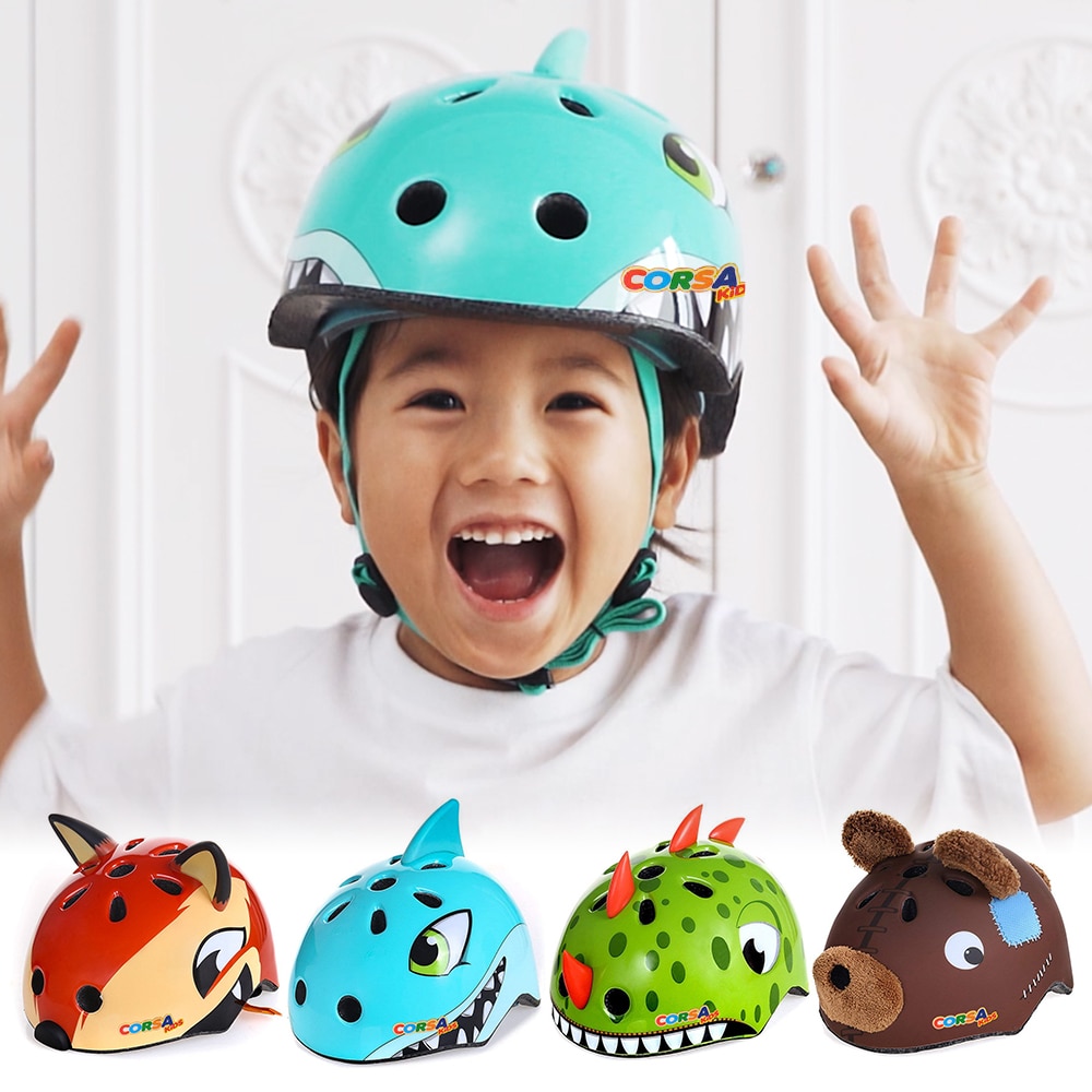 Lixada niños casco de bicicleta de dibujos animados lindo casco ciclismo para niños de la ciudad de bicicleta de carretera de pelo para niños niñas deportes al aire libre de Patinaje