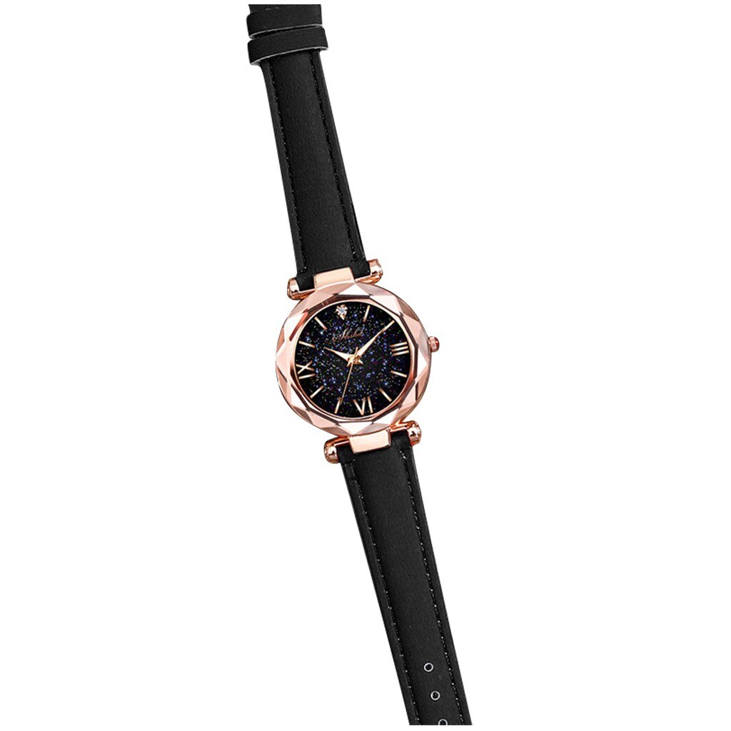 Zegarek Damski-relojes de para mujer, de cuarzo, informal, de cuero, femenino,: Black