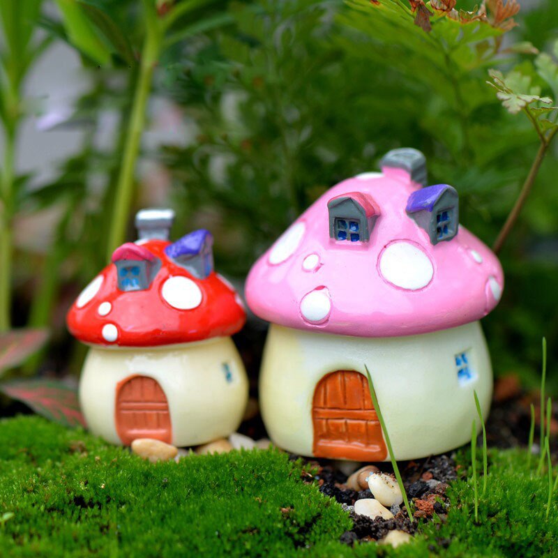 Vintage svamphus miniatyr älva trädgård hem hus dekoration mini hantverk mikro landskapsarkitektur inredning gör det själv tillbehör