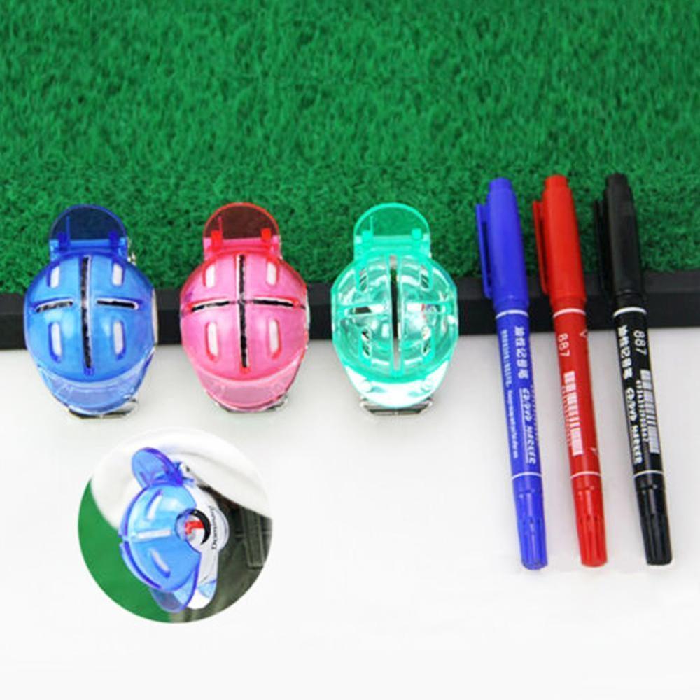 Golfbal Line Marker Met Pen Golfbal Lijn Clip Liner Marker Pen Template Alignment Marks Tool Putting Aids Outdoor
