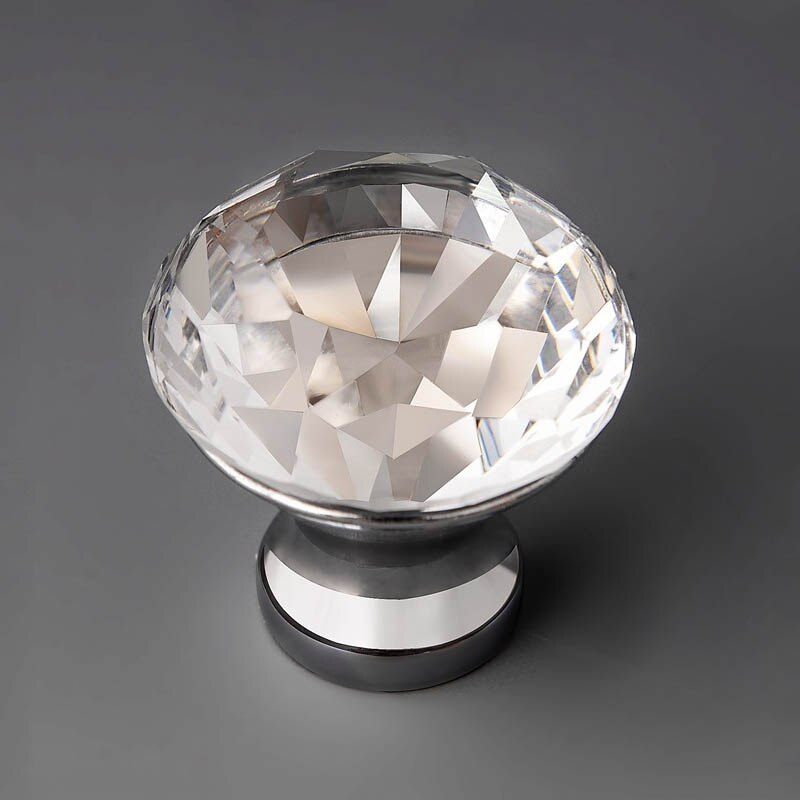 Rose Gold Door Knobs 30mm Diamond Shape Crystal Glass Knobs Drawer Pull Kitchen Cabinet Door Wardrobe Handles Hardware: C 30mm