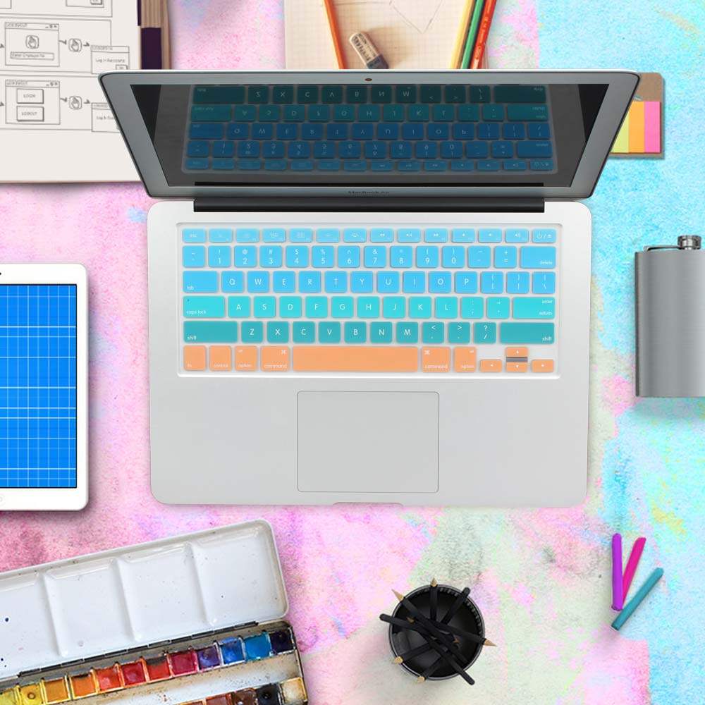 US Version Gradient Colors keyboard cover for macbook pro 13'' 15'' retina air 13 English rainbow cover keyboard Skin protector: 1
