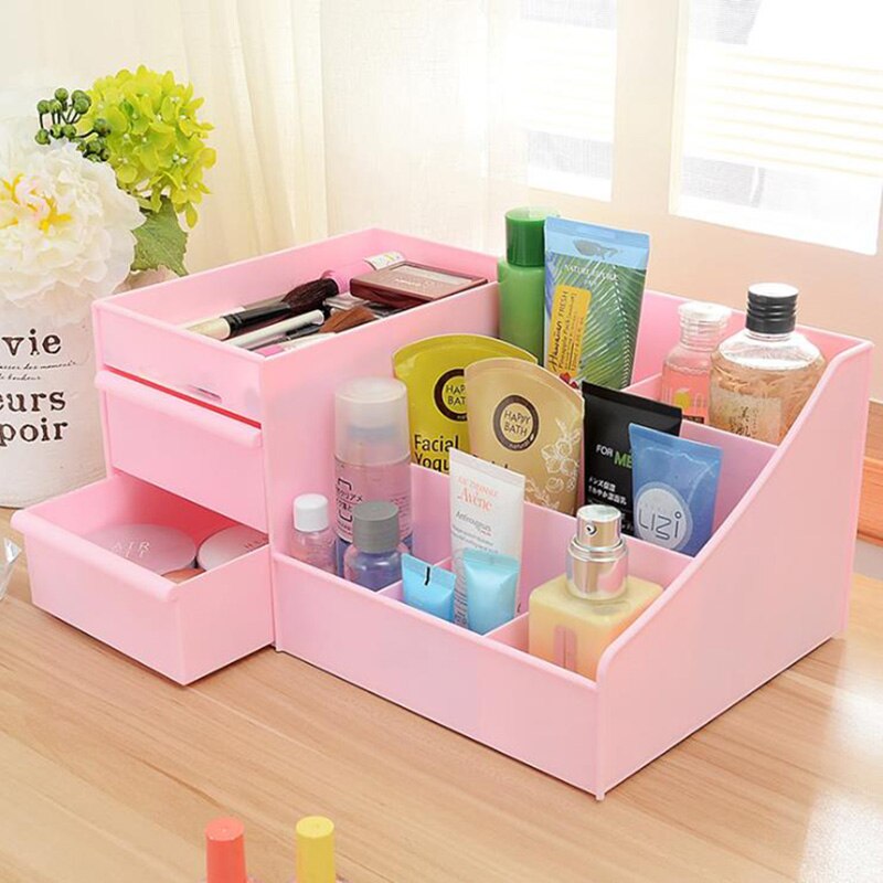Flerlags Plast Kosmetikk Oppbevaringsboks Skuffe Makeup Organizer Desktop Diverse