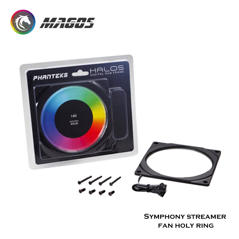 PHANTEKS RGB Fan Frame Halos, Used For 12cm/14cm Computer Case Fan, LED Fan Aperture Cover, 5V 3Pin RGB M/B SYNC