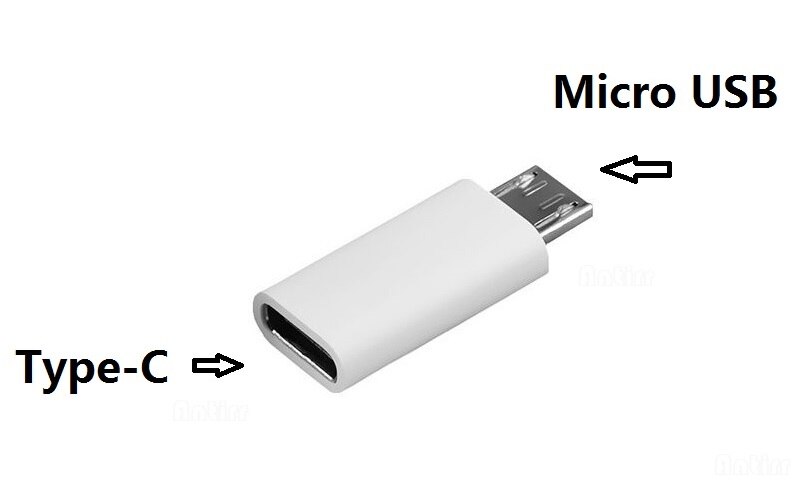 Antirr Micro USB Male 5 Pin to USB 3.1 Type C Female Connector Data Adapter Converter White