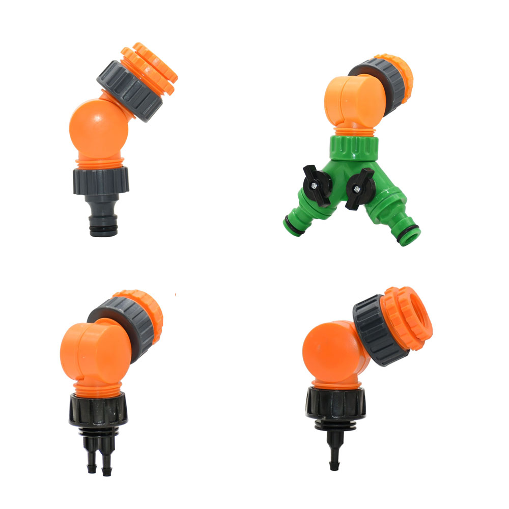 180° Rotatable Water Tap Quick Connector Splitter Faucet Coupler 1/2" 3/4" 1" Thread Port Garden Irrigation Swivel Joint
