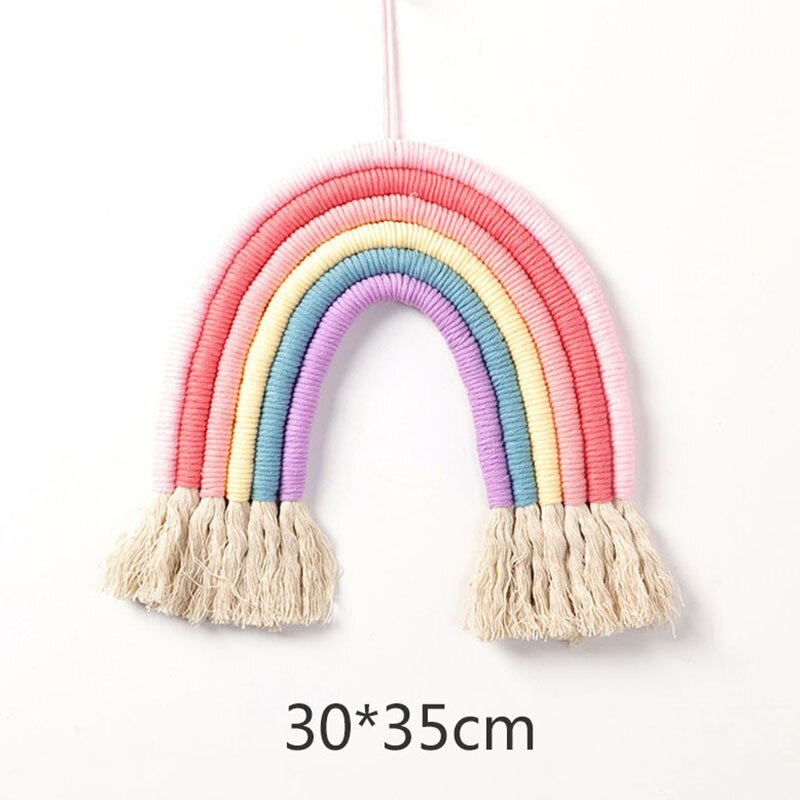 Bricolage corde arc-en-ciel jouet à la main tissé arc-en-ciel décoration tenture murale nordique bébé chambre décor accessoires de noël: 6 strands 4