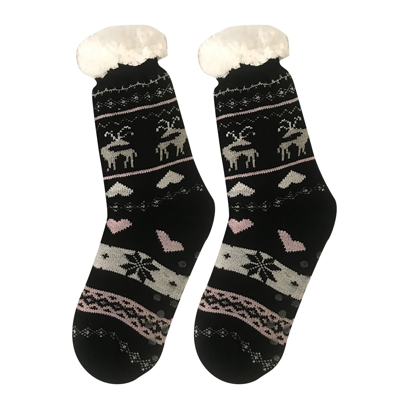 Neue Thermische Fleece Winter Slipper Socken Hirsch Warme Gemütliche Fuzzy Fleece-gefüttert Knie Höhen Winter Socke Für Weihnachten: A