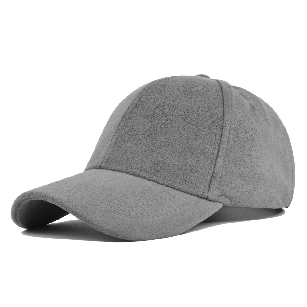 Gorras de béisbol de gamuza Unisex a la para mujeres y hombres, gorras de sol informales de Color sólido para otoño y exteriores, gorras Snapback ajustables cálidas para invierno: Gris oscuro
