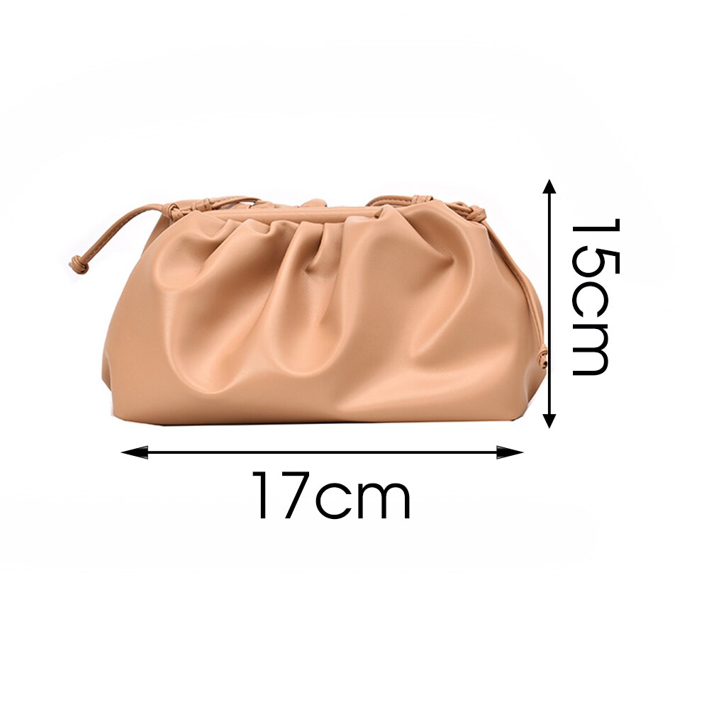 Wolke-gewickelt Weiche PU Leder Kleine Tasche Schulter Schräg Knödel Tasche Handtasche Schild Kupplungen taschen Bote Crossbody-tasche