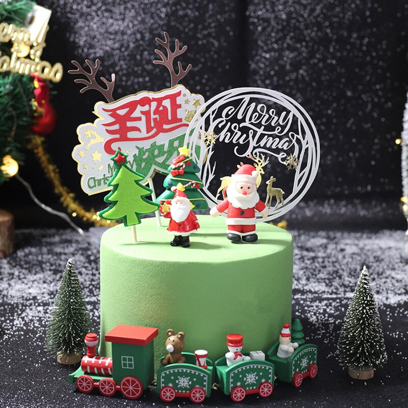 Julgran cupcake tårta dekoration baby god jul fest dekoration dessert bakning tårta topper dekoration