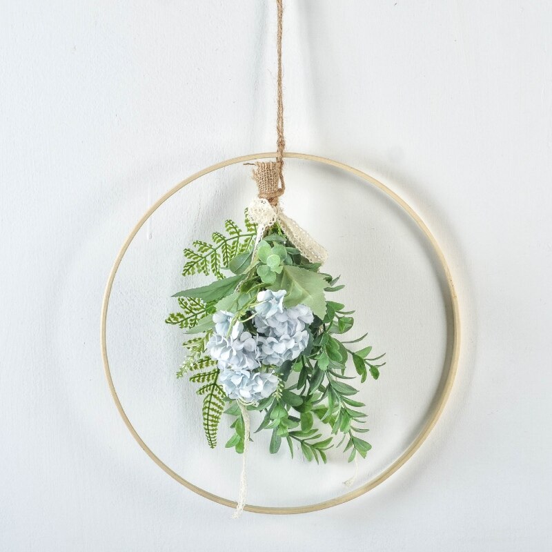 Ścienny bambusowy wieniec nie znikną girlanda sztuczny kwiat wiszący pierścień dekoracyjne rekwizyty salon ślubny wystrój domu #: 1