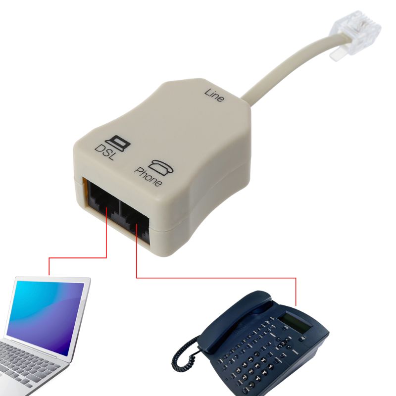 Módem ADSL portátil, teléfono, Fax, filtro divisor en línea, red, 1 ud.