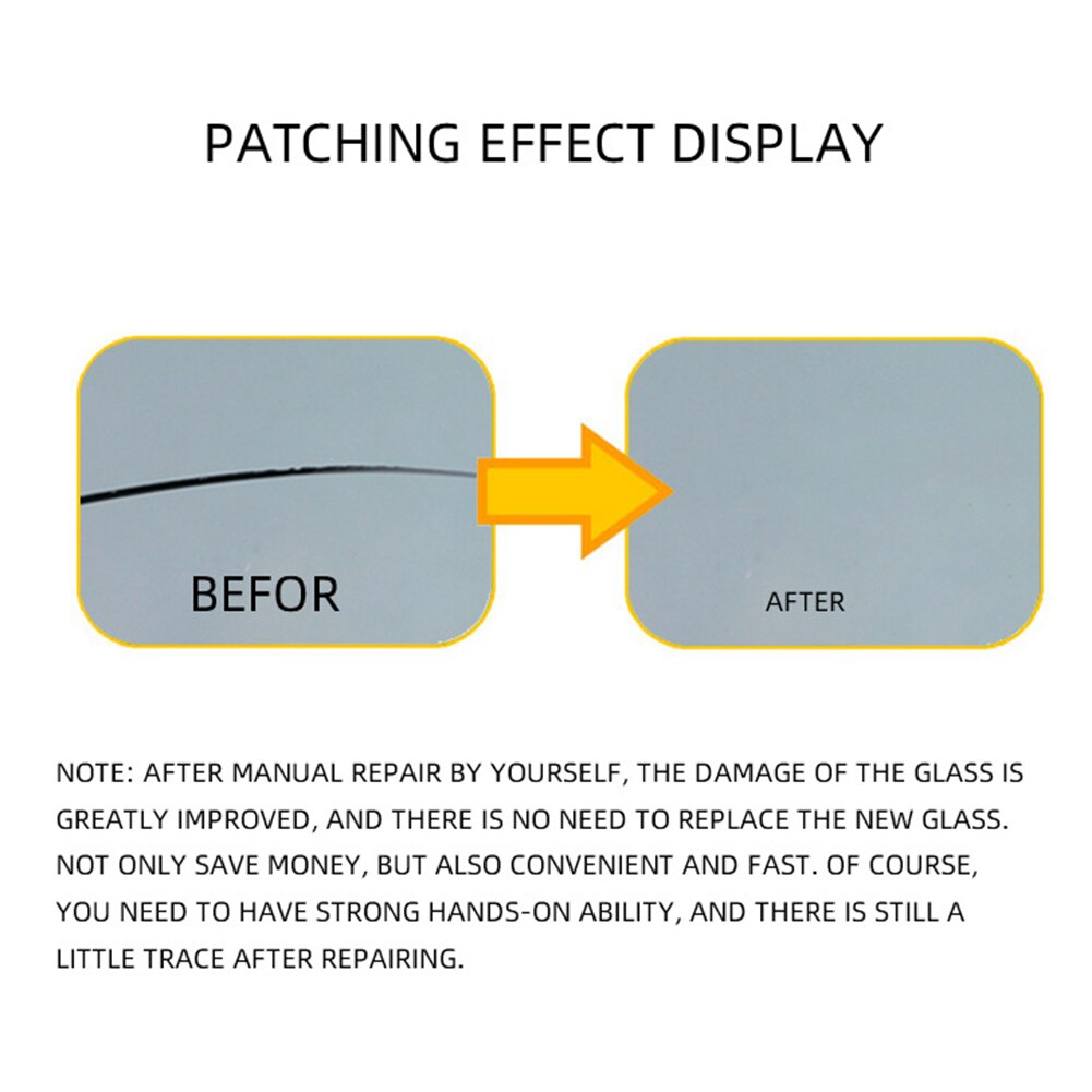 VODOOL Car Windshield Repair Tool Kit DIY Window Repair Fluid Windscreen Glass Scratch Crack Fix Restore Resin Blade Stripe Set