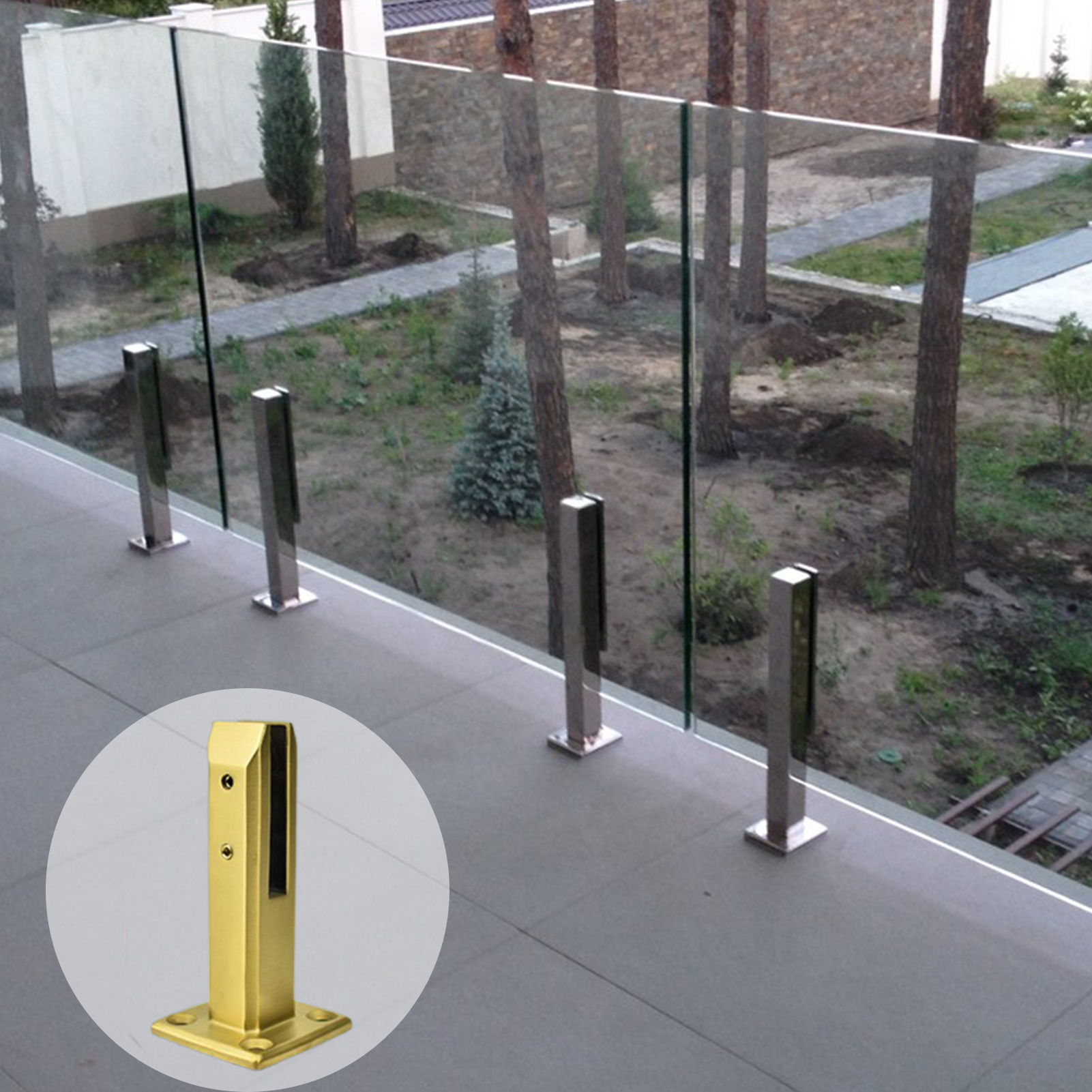 Pince à bec en acier inoxydable 304, pour clôture de piscine en verre carré, Balustrade de clôture