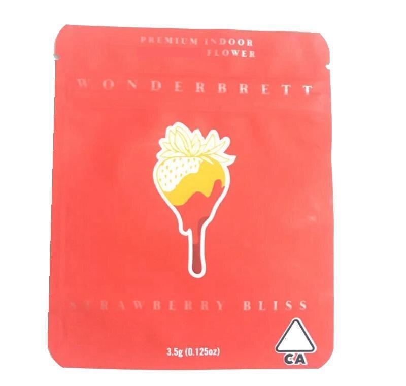 9 Types Wonderbrett Bags 3.5g Soft Touch Skin Mylar Bags Oz Kush Black Orchid Childproof Smell Proof Bags Cookies Bag For Dry He: Strawberry Bliss