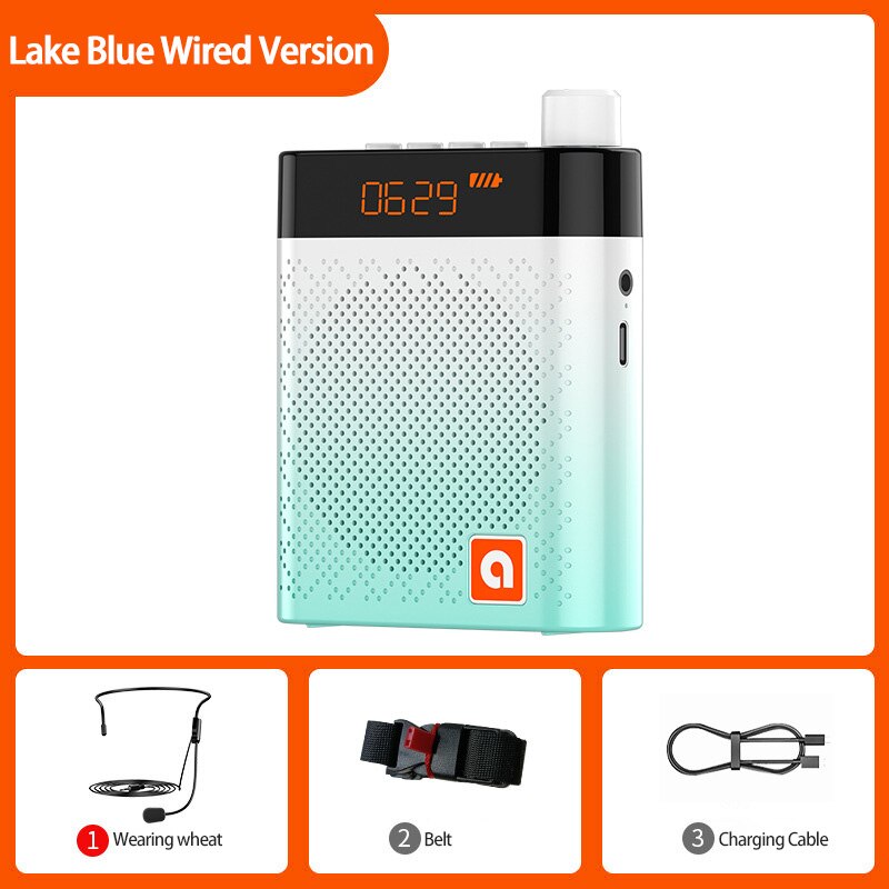 K6 Bluetooth Fm Radio Luidspreker Megafoon Luidspreker Voor Teaching Tour Guide Sales Promotion Microfoon Voice Versterker Booster: Gradient blue