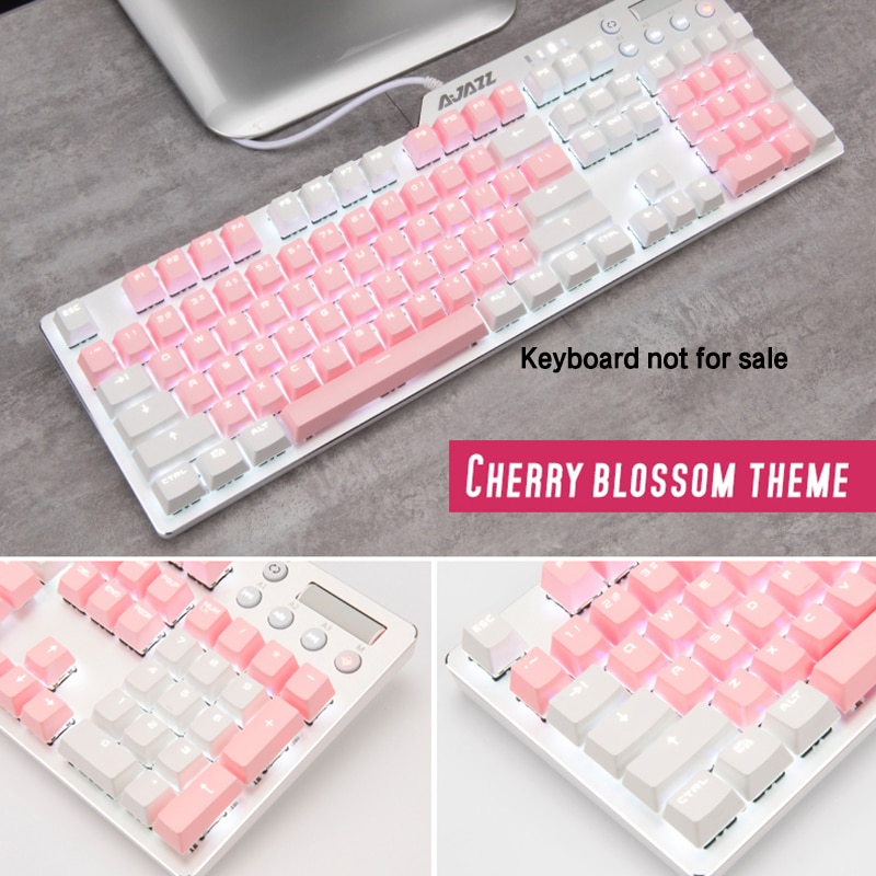 Cherry Vlossom Theme Top Printed 104 Key Keycaps Keys Caps Set for Mechanical Keyboard for Gaming Mechanical Keyboard