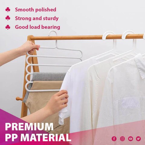 Multi-Functional 5-Layer Pants Hangers Holders Trousers Hanger Storage Rack Wardrobe Closet Organizer Clothing Hangers Space Sav