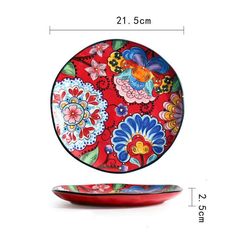 Retro Ceramic Dinner Plate Service Plate Cake Dish Milk Jug Western Steak Disc Salad Bowl Kitchen Board Wedding Kitchen Supplies: E