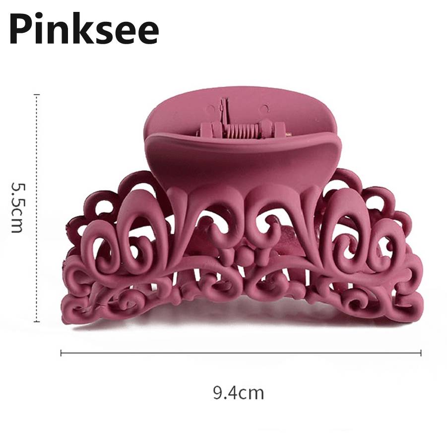 Dames Dames Grote Haardracht Haar Klauw Clips Baret Haar Krab Klem Scrub Plastic Holle Bloem Haarspeld Accessoires: N
