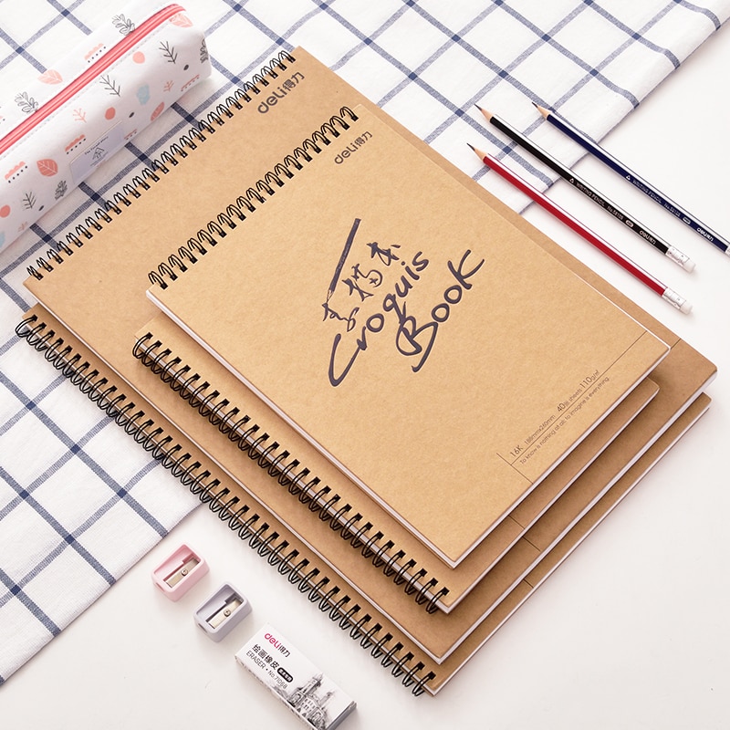 DELI Drawing Paper Artist Painting Drawing Paper Painting Sketching Books Sketch Book 8K/A4/16K Art Sketchbook Painting Supplies