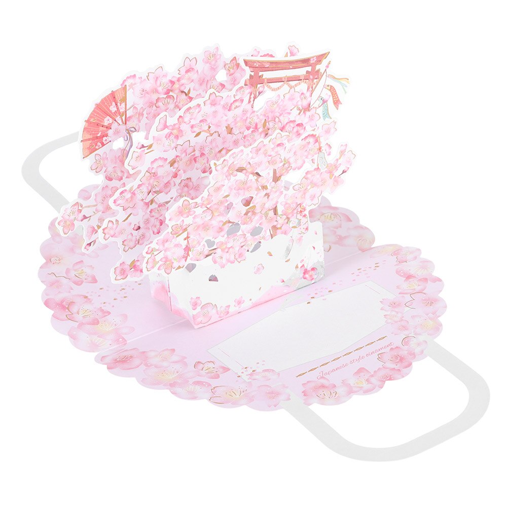 1PC 3D Flower Pop-Up Greeting Card Flora for Birthday Mother Father's Day Graduation Wedding Anniversary Blessing Supplies: Cherry Blossoms