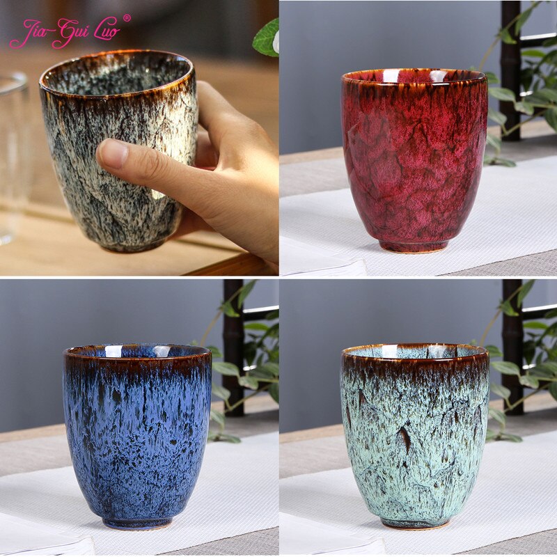 JIA-GUI-taza de té China LUO, tazas de té de cerámica con cambio de horno, taza de viaje para el hogar, juego de té de cerámica , 250ML, I063