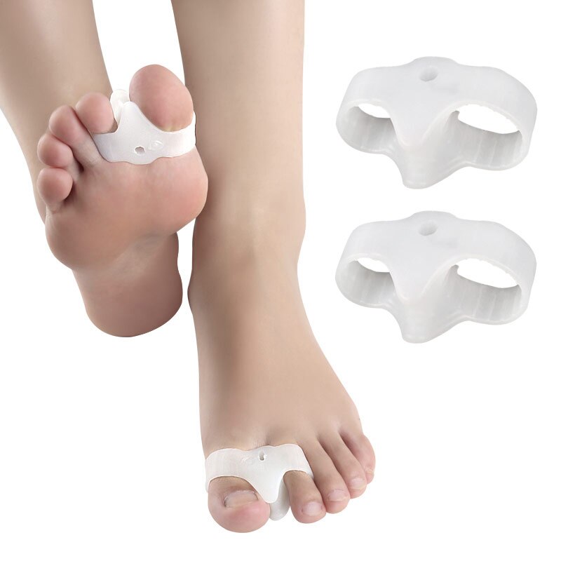 Pexmen 2 Teile/para Gel Zehe Separator Ballen Knochen Ektropium Erzähler Zehen Außen Gerät Fuß Pflege Werkzeuge Hallux Valgus Korrektor: Silber