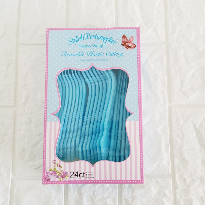 Bruiloftsdecoratie, feestbenodigdheden, wegwerpservies, verjaardagsfeestdecoratie, blauwe hartvormige papieren borden, papieren bekertjes: 24 stuks